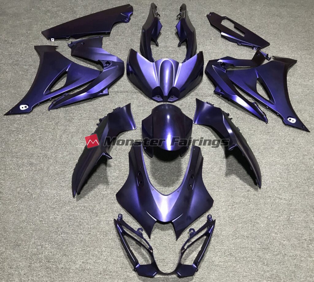 Suzuki GSXR 1000 2017 - 2025 Matte Blue ABS fairings - custom motorcycle bodywork kit by Monster Fairings