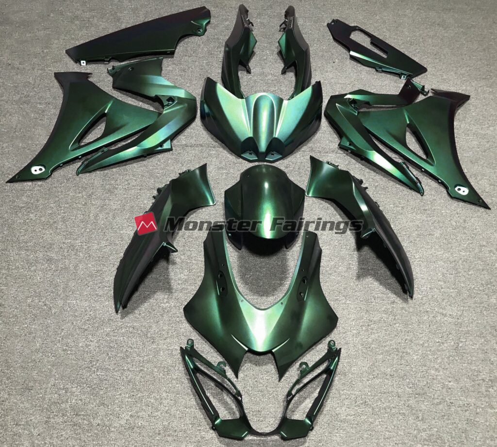 Suzuki GSXR 1000 2017 - 2025 Matte Green ABS fairings - custom motorcycle bodywork kit by Monster Fairings