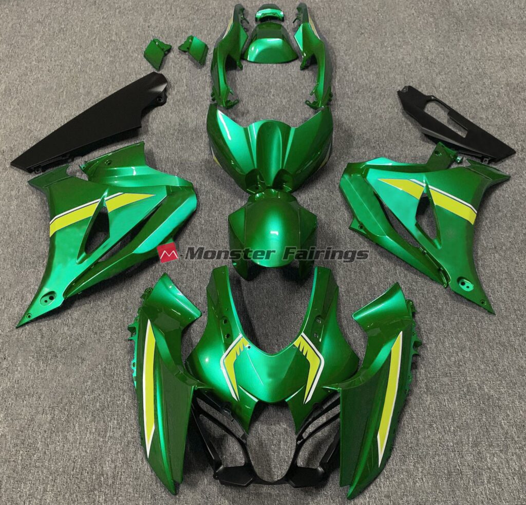 Suzuki GSXR 1000 2017 - 2025 Stock Style Green ABS fairings - custom motorcycle bodywork kit by Monster Fairings