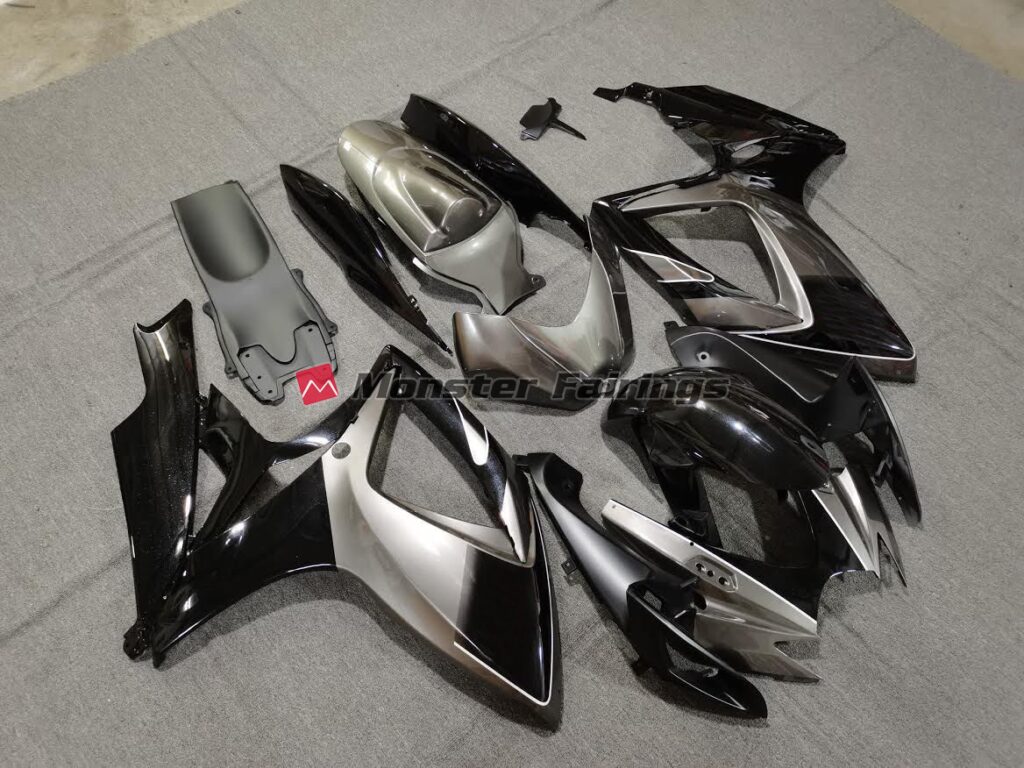 Suzuki GSXR custom ABS fairings 2006 - 2007 in Dark Silver Black - durable replacement kit, Monster Fairings