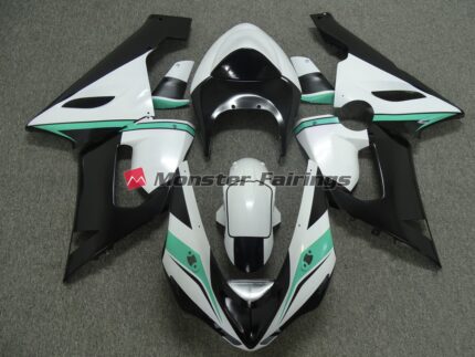 Kawasaki ZX6R 2005 - 2006 Teal White Black ABS fairings - custom motorcycle bodywork kit by Monster Fairings