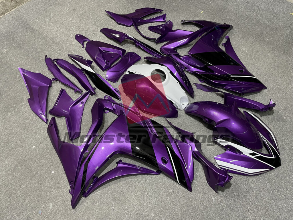 Purple Black White ABS fairings for Yamaha R3 2014 - 2018 - premium OEM fit kit by Monster Fairings