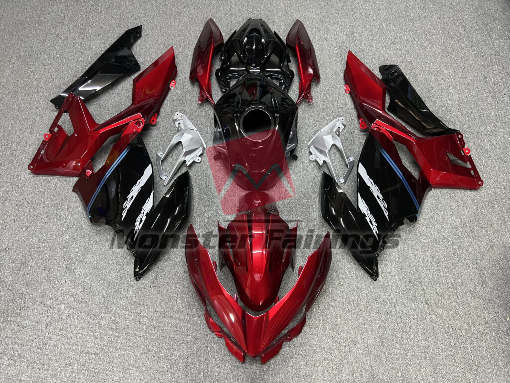Kawasaki Ninja 400 2018 - 2024 Red Black ABS fairings - custom motorcycle bodywork kit by Monster Fairings