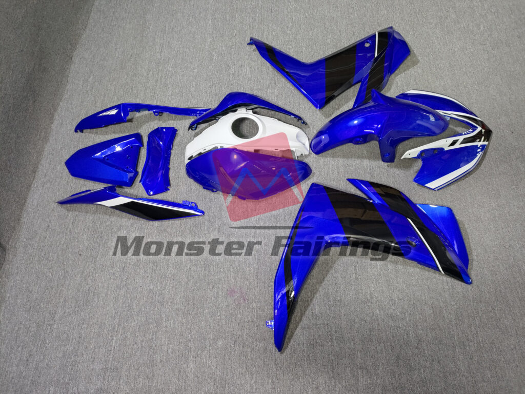 Blue Black White ABS fairings for Yamaha R3 2014 - 2018 - premium OEM fit kit by Monster Fairings