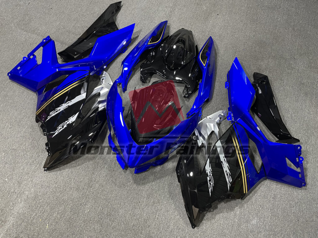 Kawasaki Ninja 400 custom ABS fairings 2018 - 2024 in Blue Black - durable replacement kit, Monster Fairings