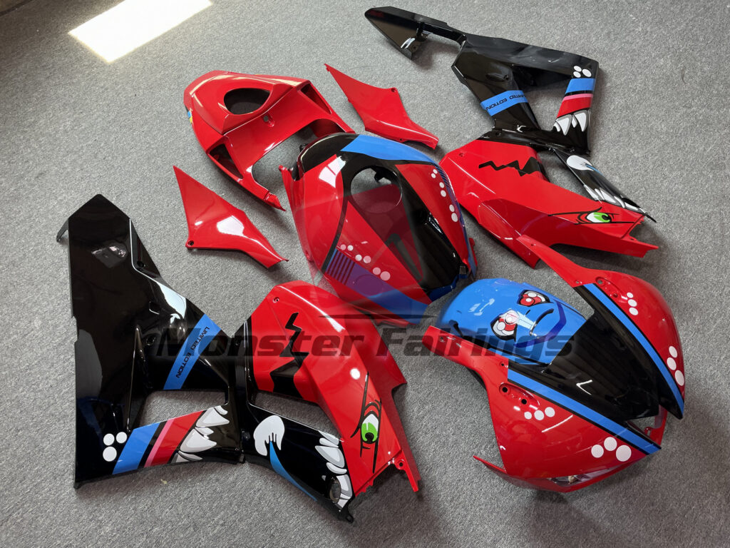 2013 - 2025 Honda CBR600RR Red Shark fairing set - ABS injection, custom painted by Monster Fairings