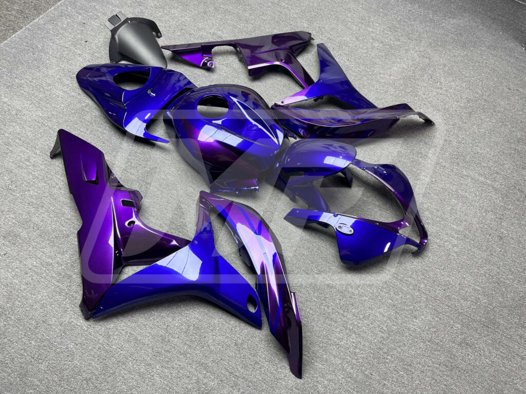 2007 - 2008 Honda CBR600RR Gloss Blue & Purple fairing set - ABS injection, custom painted by Monster Fairings