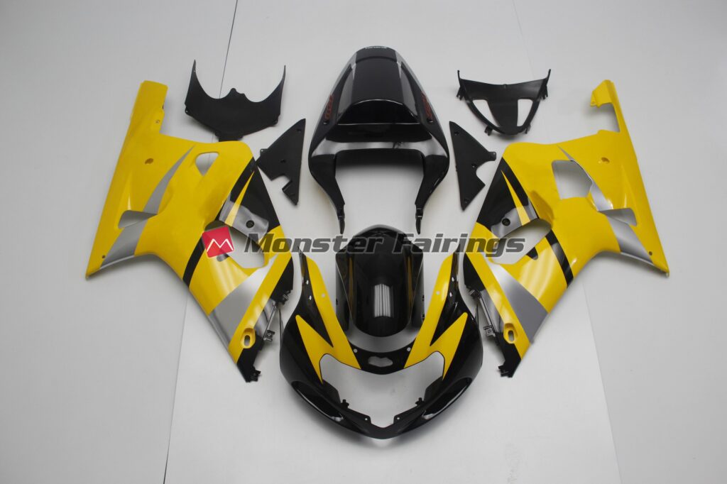 Suzuki GSXR 600 - 750 2001 - 2003 Yellow and Black ABS fairings - custom motorcycle bodywork kit by Monster Fairings