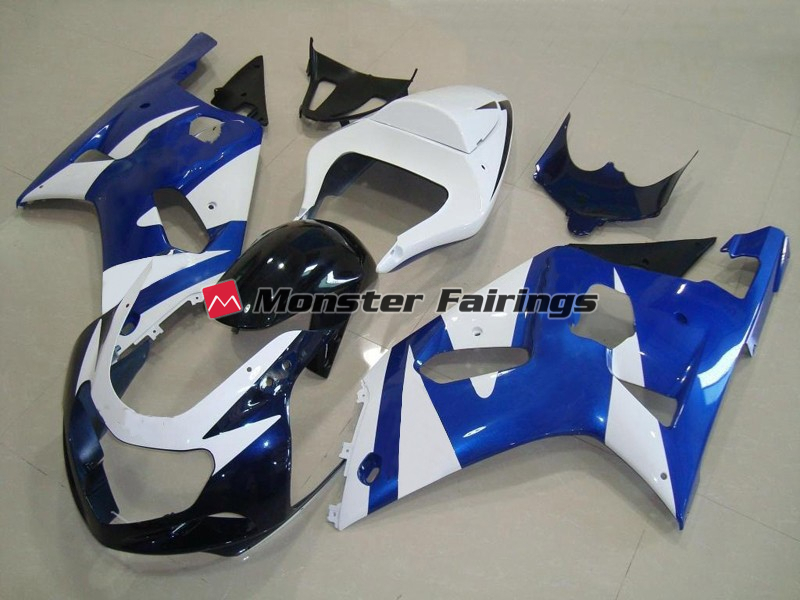 Suzuki GSXR 600 - 750 2001 - 2003 Blue and White OEM Style ABS fairings - custom motorcycle bodywork kit by Monster Fairings