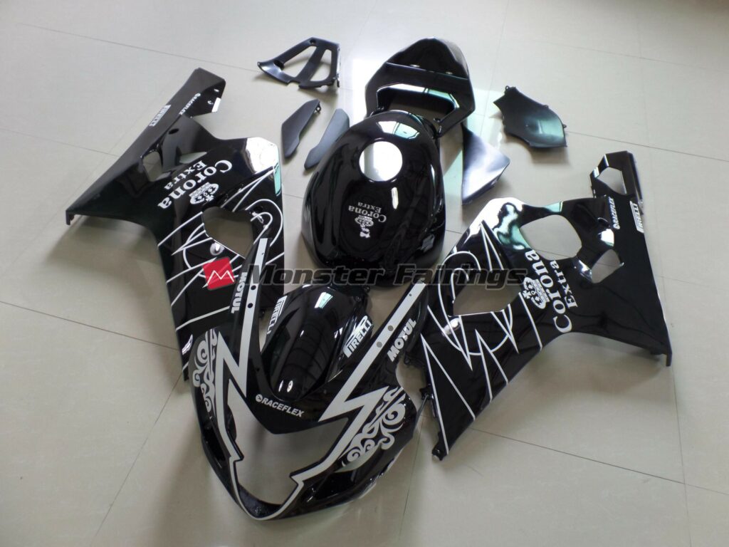 Suzuki GSXR 600 - 750 2004 - 2005 Corona Black ABS fairings - custom motorcycle bodywork kit by Monster Fairings