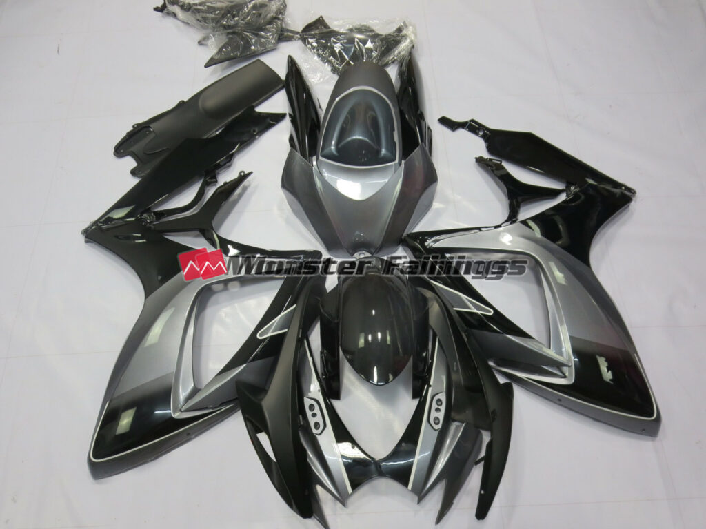 Suzuki GSXR 600 - 750 2006 - 2007 Black Grey Special ABS fairings - custom motorcycle bodywork kit by Monster Fairings