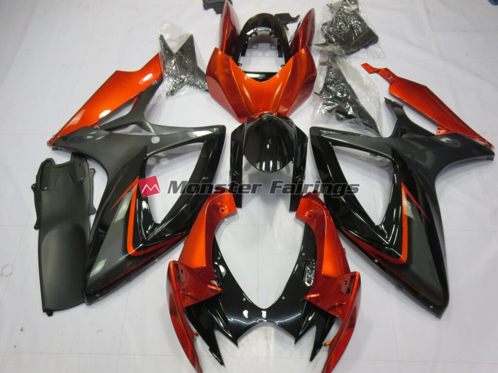 Suzuki GSXR 600 - 750 2006 - 2007 Burnt Orange and Grey ABS fairings - custom motorcycle bodywork kit by Monster Fairings