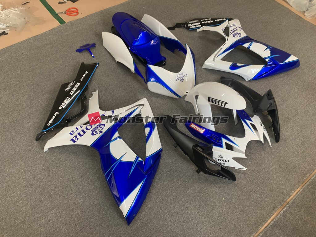 Blue Corona ABS fairings for Suzuki GSXR 600 - 750 2006 - 2007 - premium OEM fit kit by Monster Fairings