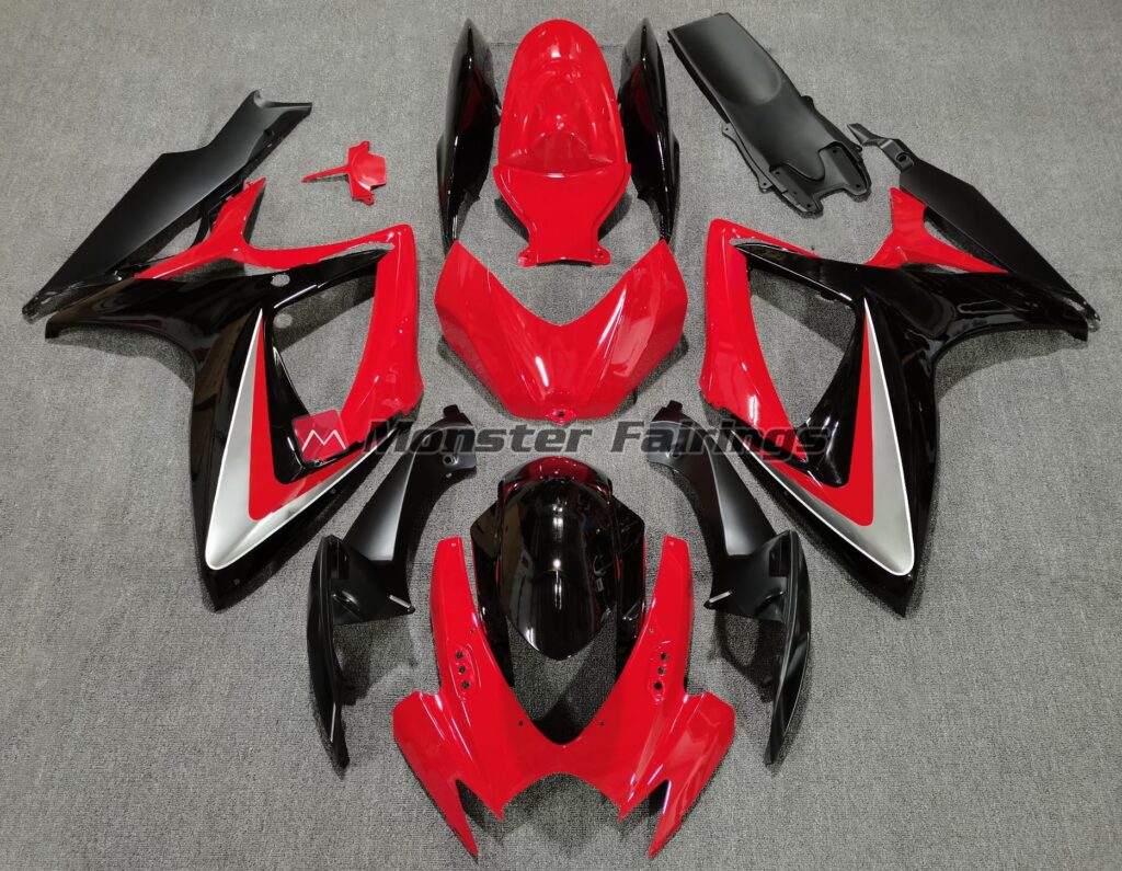Suzuki GSXR 600 - 750 2006 - 2007 Red Black OEM Style ABS fairings - custom motorcycle bodywork kit by Monster Fairings