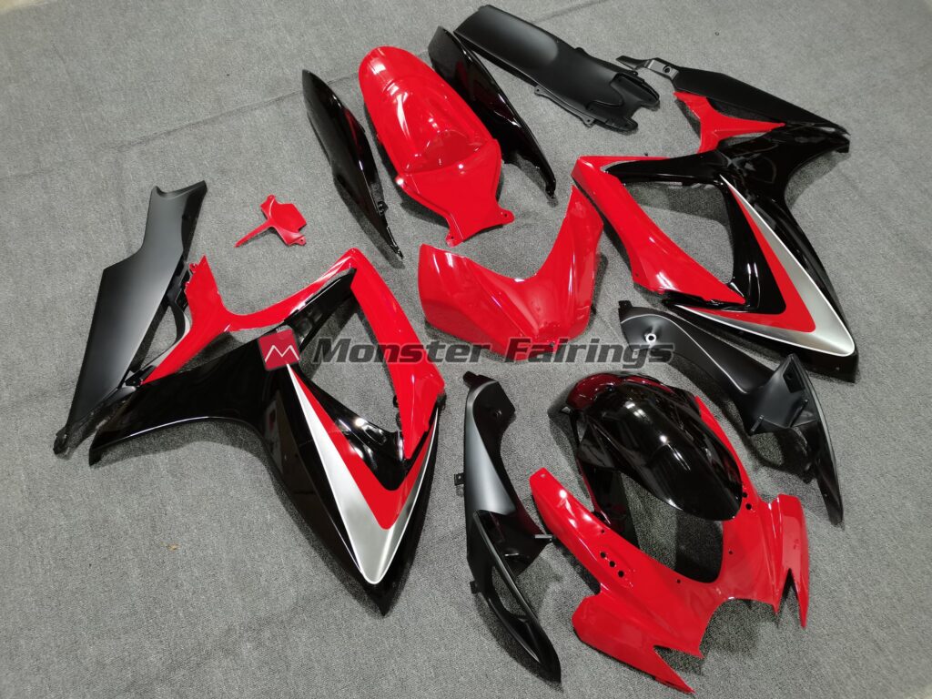 Red Black OEM Style ABS fairings for Suzuki GSXR 600 - 750 2006 - 2007 - premium OEM fit kit by Monster Fairings