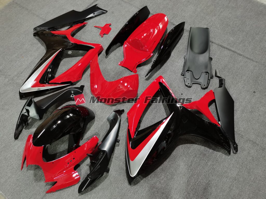 Suzuki GSXR custom ABS fairings 2006 - 2007 in Red Black OEM Style - durable replacement kit, Monster Fairings