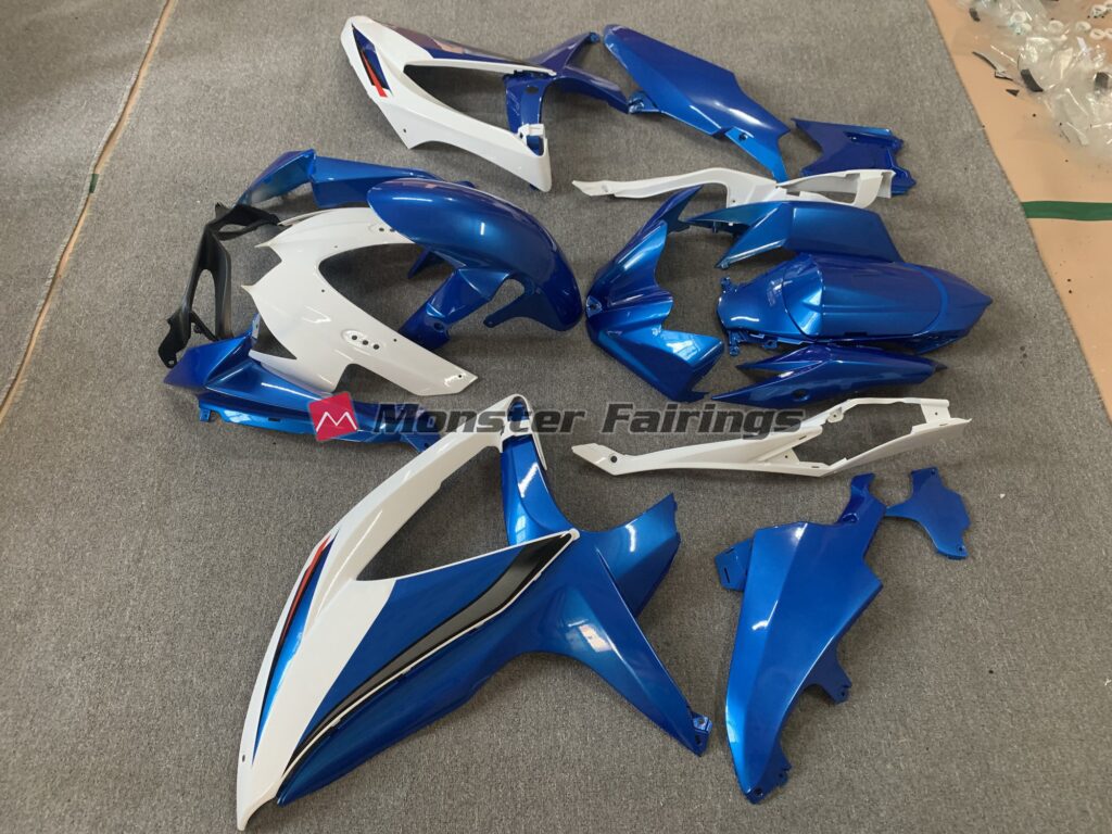 OEM Style Blue and White ABS fairings for Suzuki GSXR 600 - 750 2008 - 2010 - premium OEM fit kit by Monster Fairings