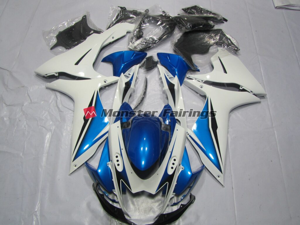 Suzuki GSXR 600 - 750 2011 - 2025 Light Blue and White ABS fairings - custom motorcycle bodywork kit by Monster Fairings