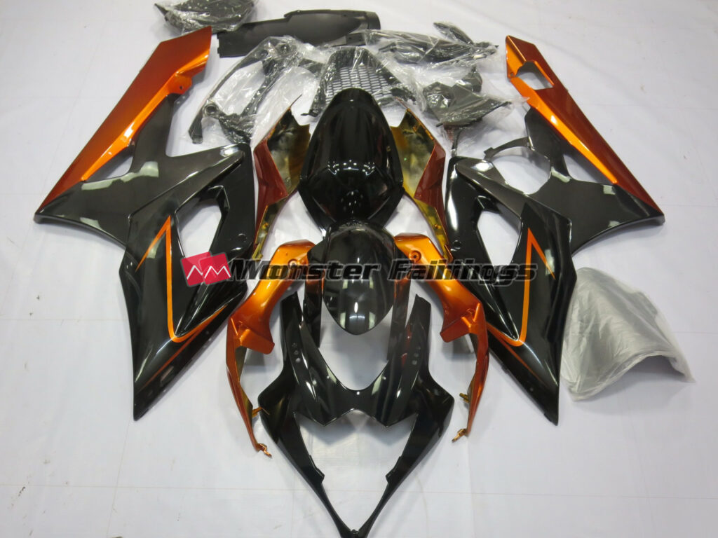 Suzuki GSXR 1000 2005 - 2006 Gloss Burnt Orange & Black ABS fairings - custom motorcycle bodywork kit by Monster Fairings