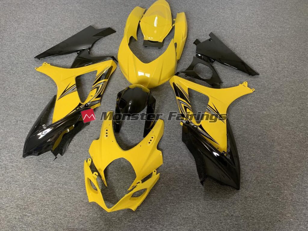 Gloss Yellow & Black ABS fairings for Suzuki GSXR 1000 2007 - 2008 - premium OEM fit kit by Monster Fairings