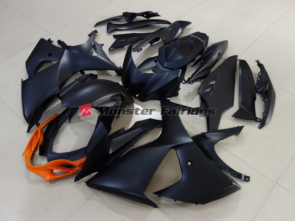 Suzuki GSXR 1000 custom ABS fairings 2009 - 2016 in Matte and Orange - durable replacement kit, Monster Fairings