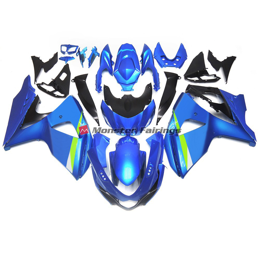 Suzuki GSXR 1000 2009 - 2016 Matte Blue ABS fairings - custom motorcycle bodywork kit by Monster Fairings