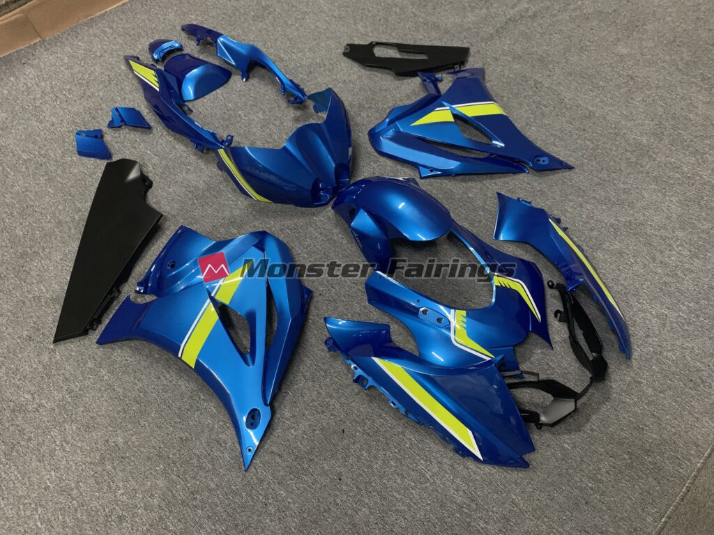Gloss Blue & High Viz Yellow ABS fairings for Suzuki GSXR 1000 2017 - 2025 - premium OEM fit kit by Monster Fairings