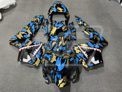 Honda CBR600RR 2003-2004 Gloss Blue & Gold Camo ABS Fairings | Monster Fairings