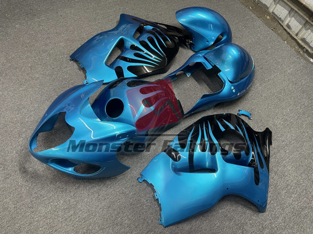 Sky Blue Black ABS fairings for Suzuki GSXR 1300 1997 - 2007 - premium OEM fit kit by Monster Fairings