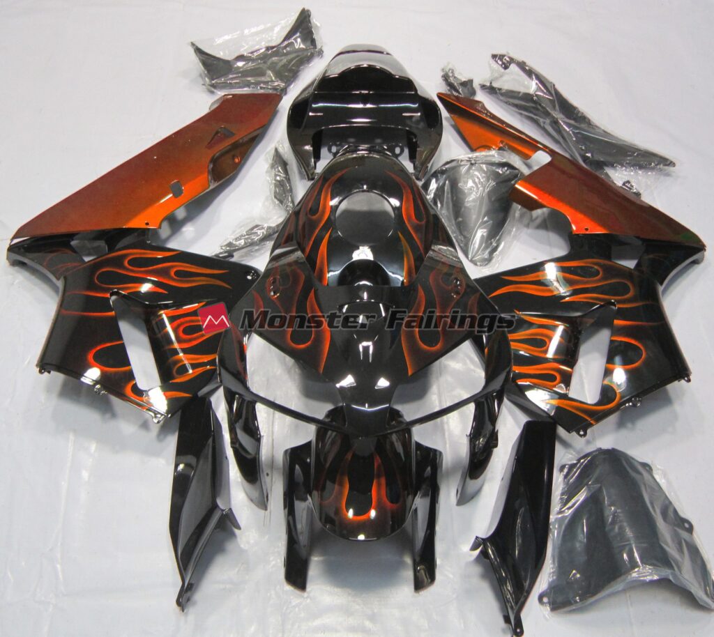 Honda CBR600RR 2005 - 2006 Burnt Orange Flame ABS fairings - custom motorcycle bodywork kit by Monster Fairings