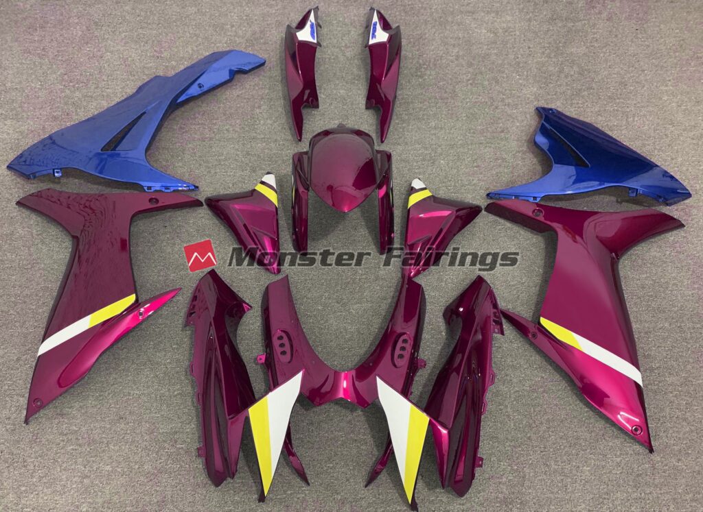 Suzuki GSXR 600 - 750 2011 - 2025 Gloss Red and Blue ABS fairings - custom motorcycle bodywork kit by Monster Fairings
