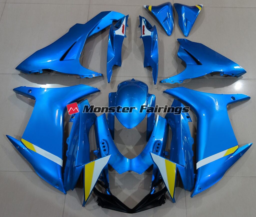 Suzuki GSXR 600 - 750 2011 - 2025 Full Gloss Light Blue ABS fairings - custom motorcycle bodywork kit by Monster Fairings