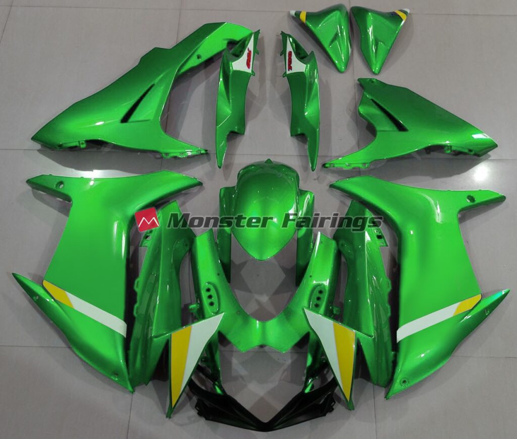 Suzuki GSXR 600 - 750 2011 - 2025 Full Gloss Light Green ABS fairings - custom motorcycle bodywork kit by Monster Fairings