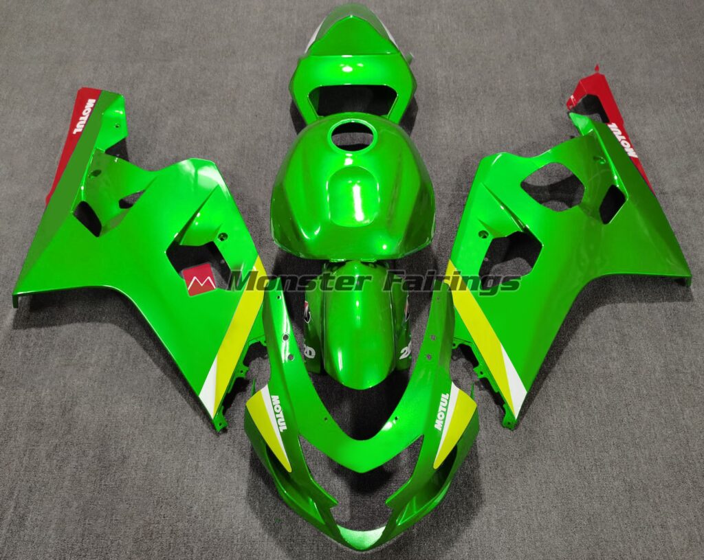 Suzuki GSXR 600 - 750 2004 - 2005 Gloss Green ABS fairings - custom motorcycle bodywork kit by Monster Fairings