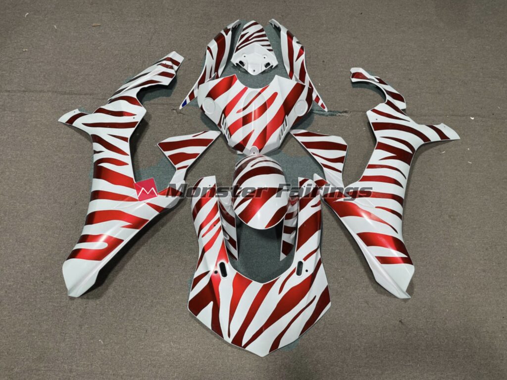 Yamaha R1 2015 - 2019 Red Zebra ABS fairings - custom motorcycle bodywork kit by Monster Fairings