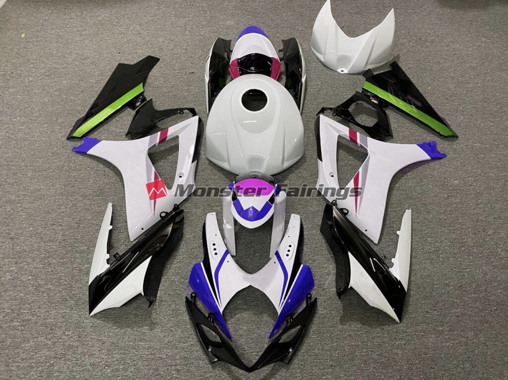 Suzuki GSXR 1000 2007 - 2008 Race Colors 2 ABS fairings - custom motorcycle bodywork kit by Monster Fairings