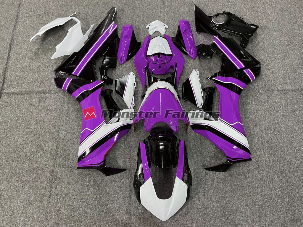 Honda CBR1000RR 2017 - 2025 Gloss Purple White Black ABS fairings - custom motorcycle bodywork kit by Monster Fairings