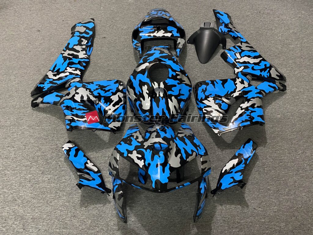Honda CBR600RR 2005 - 2006 Camo Blue ABS fairings - custom motorcycle bodywork kit by Monster Fairings