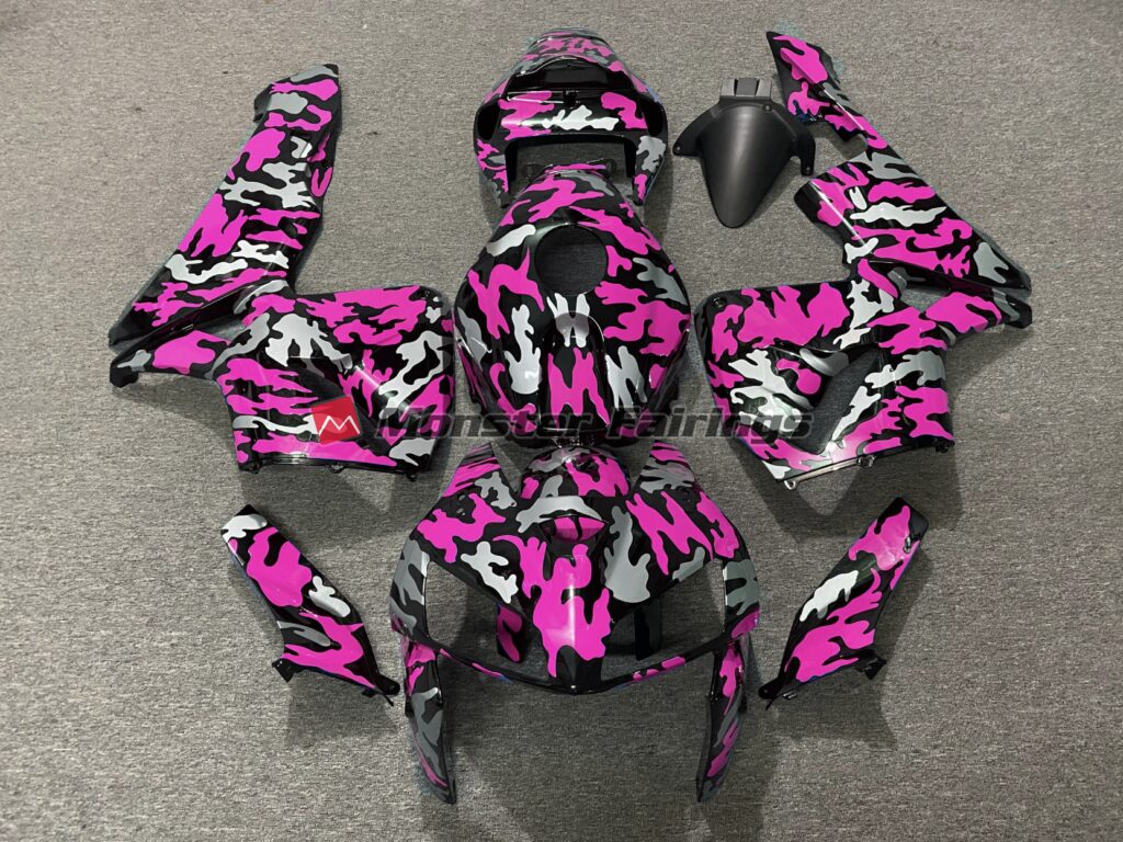 Honda CBR600RR 2005 - 2006 Gloss Hot Pink Camo ABS fairings - custom motorcycle bodywork kit by Monster Fairings