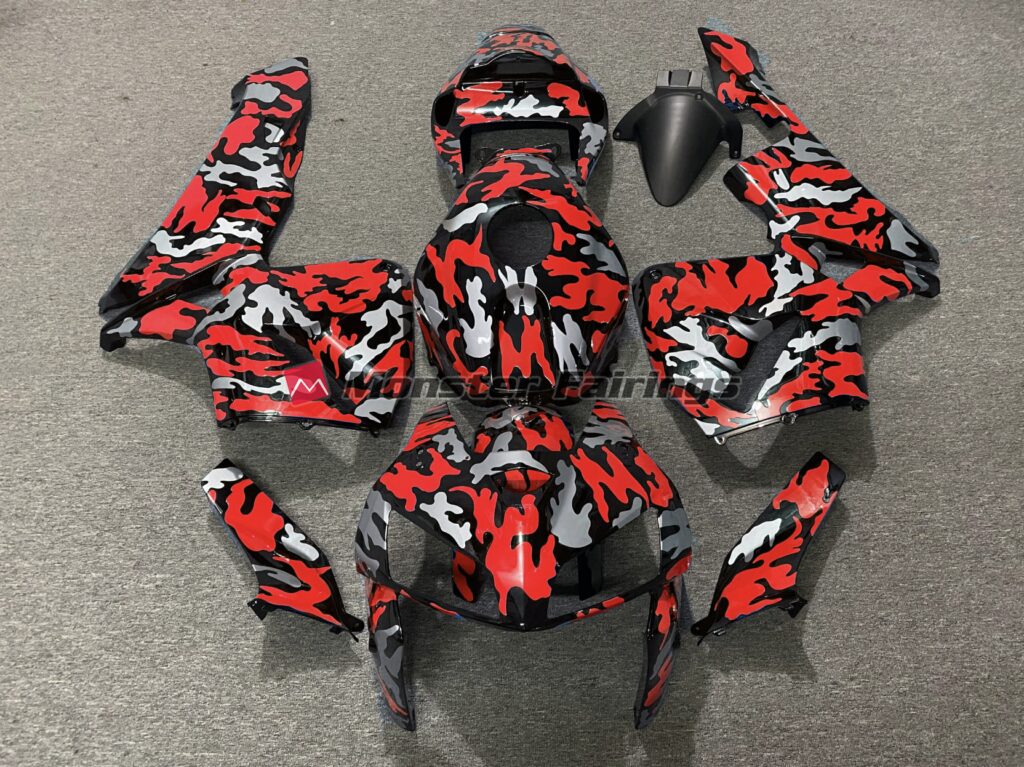 Honda CBR600RR 2005 - 2006 Camo Red ABS fairings - custom motorcycle bodywork kit by Monster Fairings