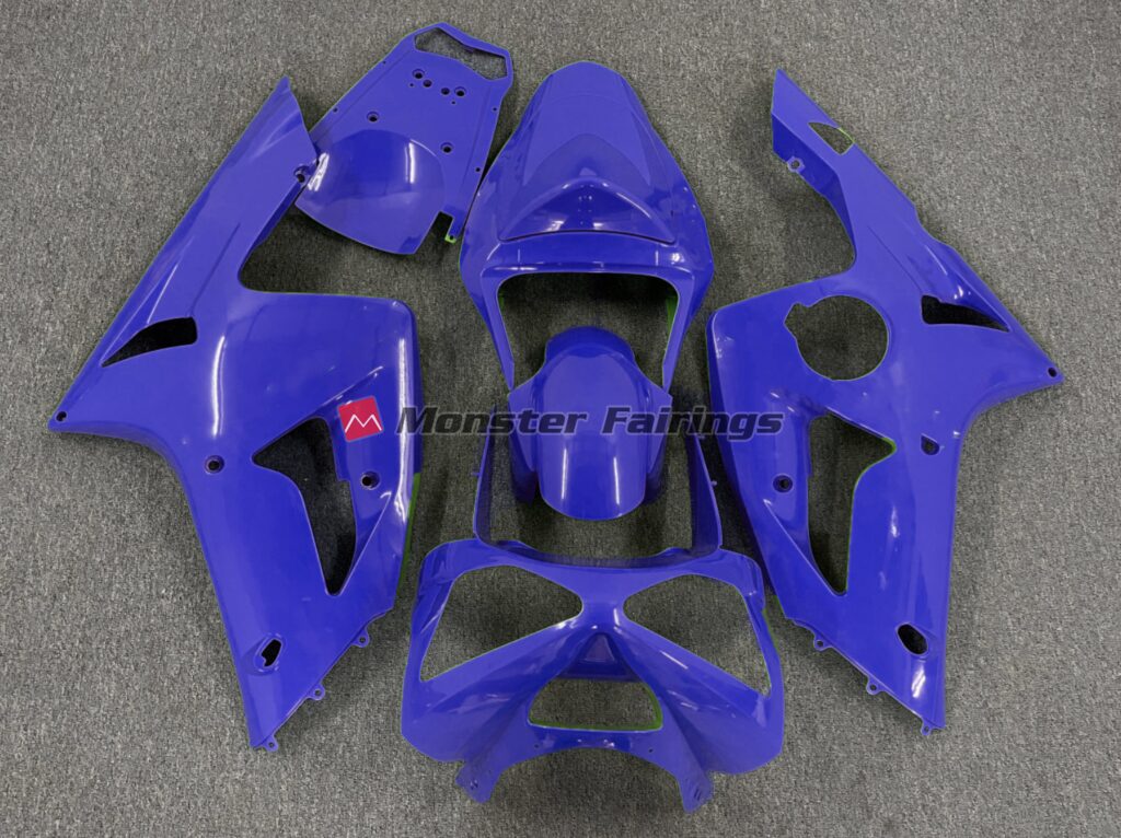 Kawasaki ZX6R 2003 - 2004 Dark Blue Plain ABS fairings - custom motorcycle bodywork kit by Monster Fairings