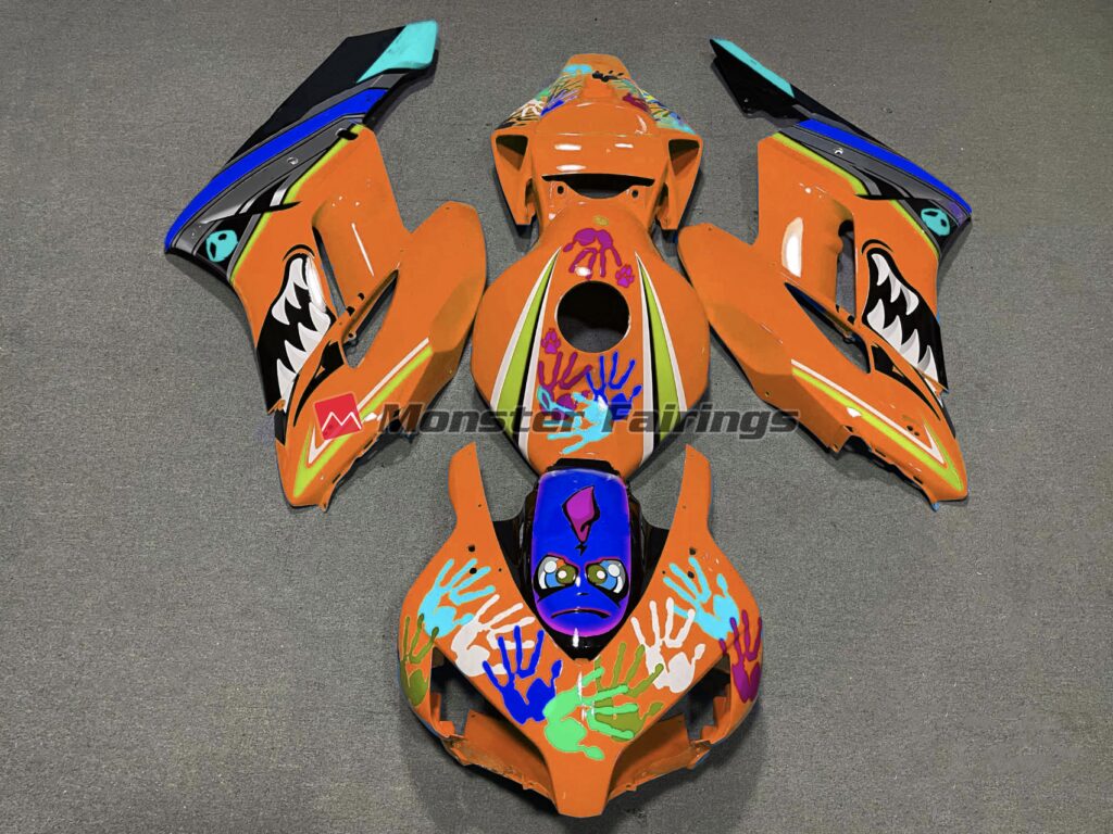 Honda CBR1000RR 2004 - 2005 Orange Shark ABS fairings - custom motorcycle bodywork kit by Monster Fairings