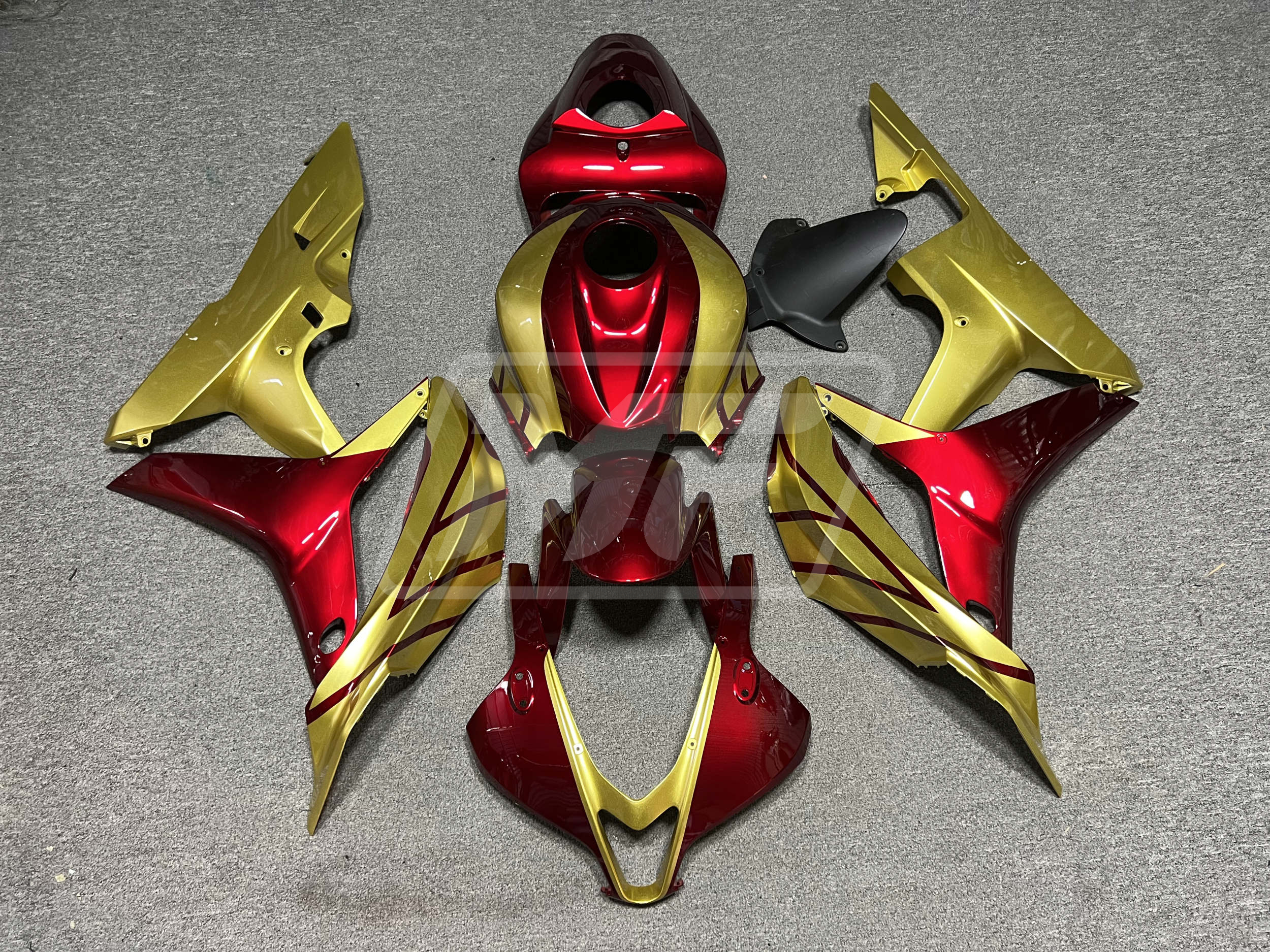 Honda CBR600RR 2007-2008 Gloss Candy Red & Gold ABS Fairings
