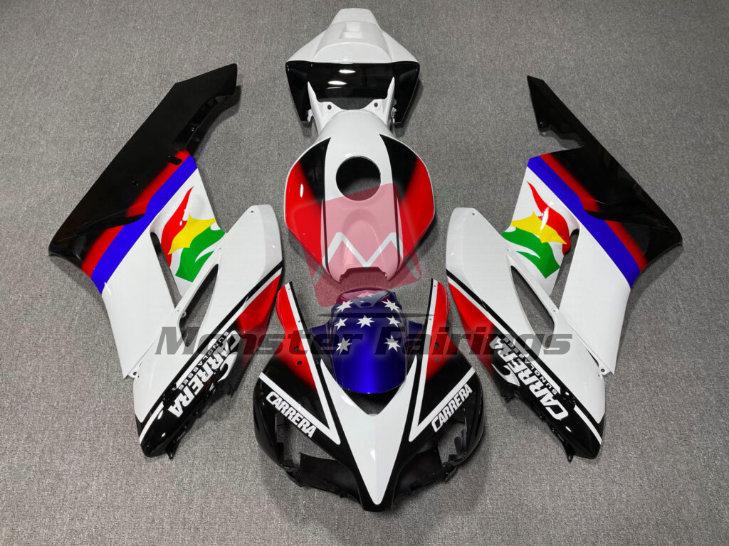 Honda CBR1000RR 2004 - 2005 Gloss White & Black Red Blue Carrera ABS fairings - custom motorcycle bodywork kit by Monster Fairings