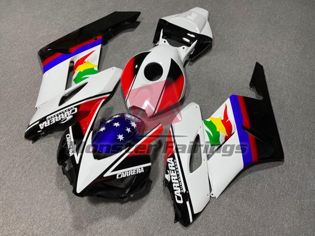 Gloss White & Black Red Blue Carrera ABS fairings for Honda CBR1000RR 2004 - 2005 - premium OEM fit kit by Monster Fairings