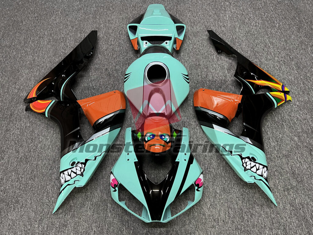 Honda CBR1000RR 2006 - 2007 Gloss Cyan Shark ABS fairings - custom motorcycle bodywork kit by Monster Fairings