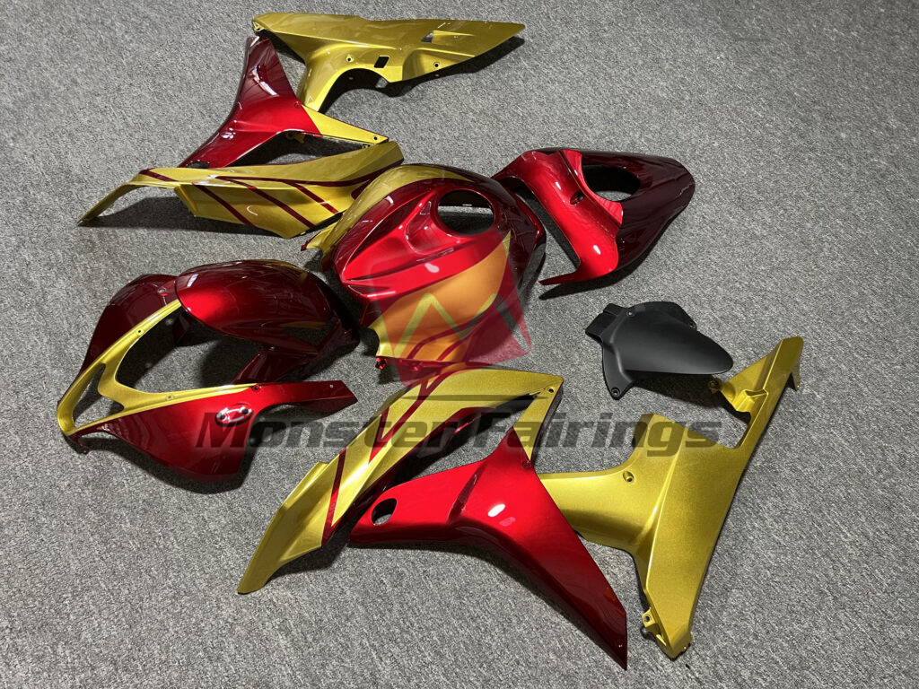 Gloss Candy Red & Gold ABS fairings for Honda CBR600RR 2007 - 2008 - premium OEM fit kit by Monster Fairings