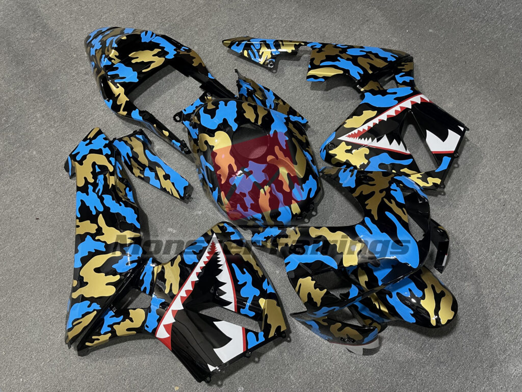 Blue Gold Camo ABS fairings for Honda CBR600RR 2003 - 2004 - premium OEM fit kit by Monster Fairings