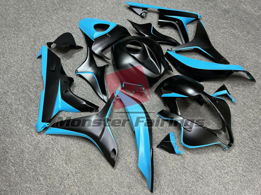 Honda CBR600RR custom ABS fairings 2007 - 2008 in Matte Black Cyan - durable replacement kit, Monster Fairings