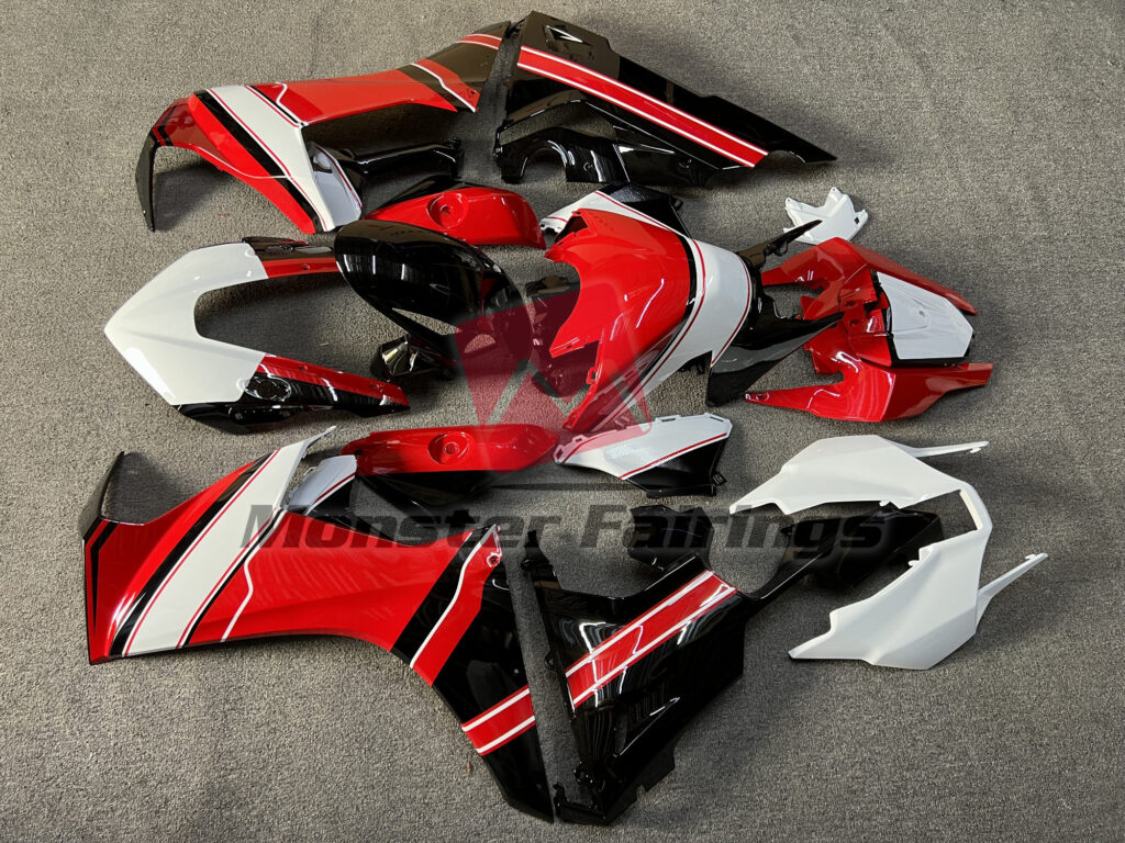 2017 - 2025 Honda CBR1000RR Gloss Red & White Black fairing set - ABS injection, custom painted by Monster Fairings